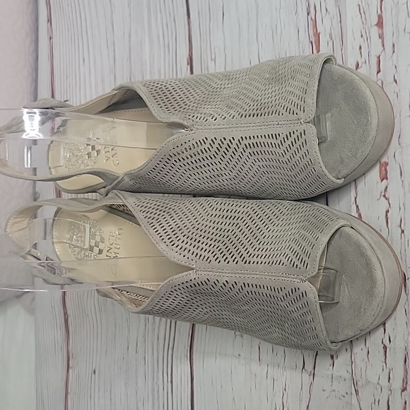 Vince Camuto Taupe Suede Platform Sandals Size 9 - Picture 6 of 11